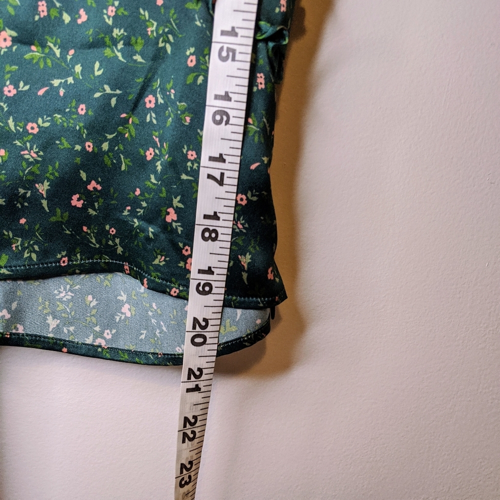 Reformation Emerald Floral V-Neck Blouse - Picture 13 of 13